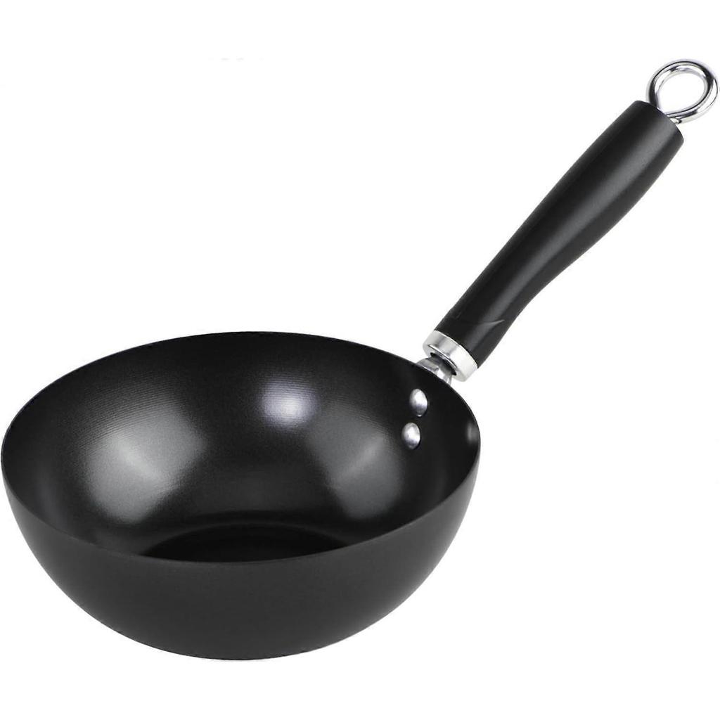 8-Inch Nonstick Carbon Steel Wok, Flat Base, Ergonomic Handle, for Stir Fry & Sautéing