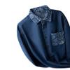 Denim Shirt for Man Long Sleeve Paisley Floral Patchwork Loose Camisas Streetwear Vintage Mens Hip Hop Cowboy Jean Shirts