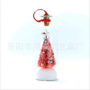 Message in a Bottle Christmas Tree Ornament with Recording Light-Up, Green Pink Blue Gold, 2-Pack and 3-Piece Pearl Foam Set, Bulk