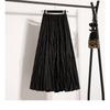 DIMANAF Plus Size Women Long Skirts Loose Casual Elastic Waist Solid Fashion Lady Autumn Clothing 2025