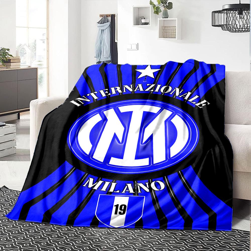 1pc Internazionale Milano Blanket, Gift, for Men and Women, Soft Blanket, Good for Sofa Bed Couch Travel, Lightweight Flannel Blanket