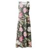 Women's Summer Casual Fashion Retro Printed Sleeveless Round Neck Pocket Dress