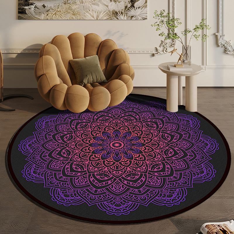 Tappeto rotondo grande in stile etnico nordico per camera da letto, tappeto in cotone intrecciato Bohemia, tappeto lavorato a maglia, 90 cm, 120 cm, 150 cm