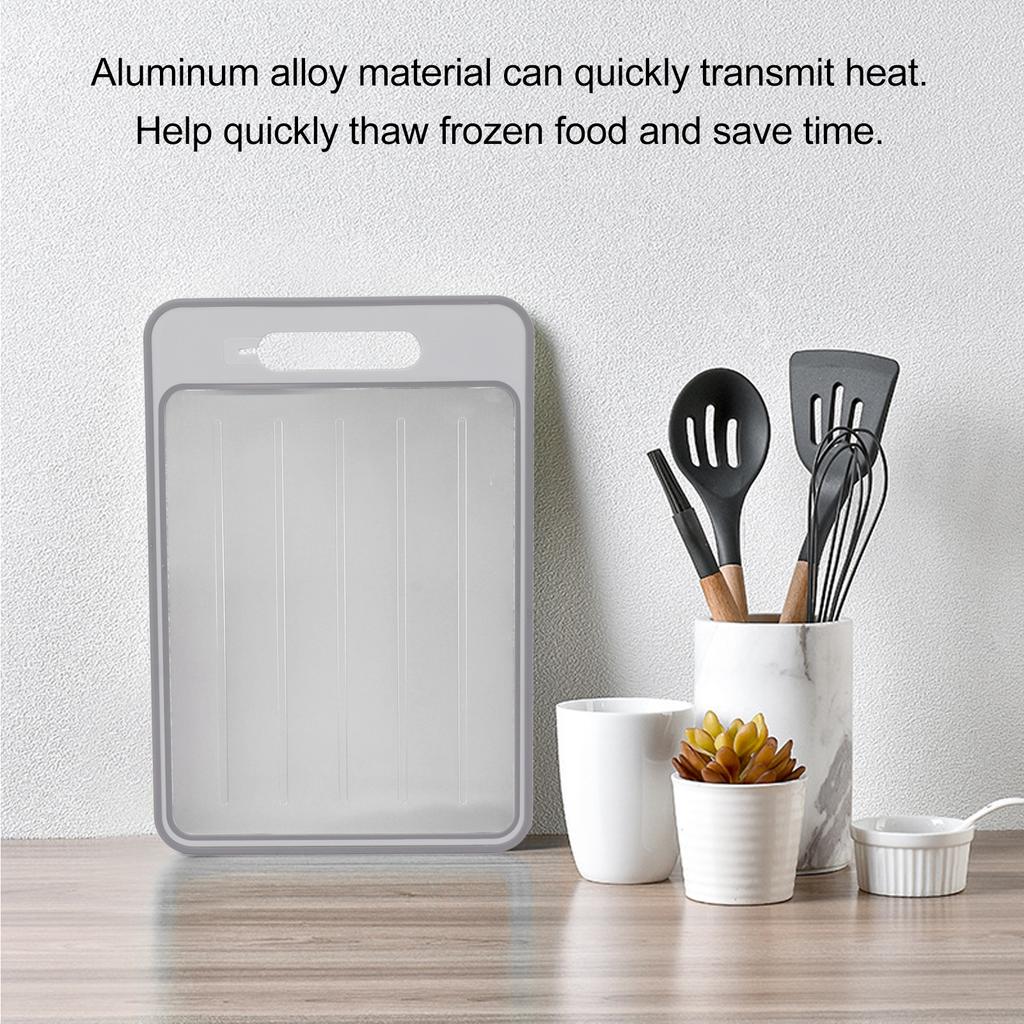 Double Sided Cutting Board Double Sided Cutting Board Rapid Thawing and Grinding Plate with Knife Sharpener for Kitchen