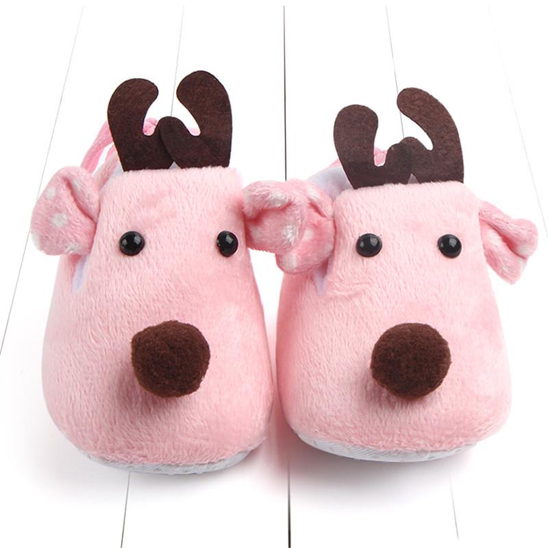 First Walkers Babyschuhe, Hirschmuster, rund, zum Hineinschlüpfen, weiche Hausschuhe, flache Weihnachtsgeschenk-Schuhe
