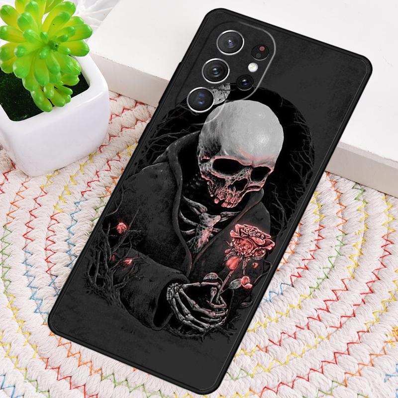 Satanic Scary Skull soft Phone Case For Samsung Galaxy note 10 pro S26 S25 S24 S23 S22 Ultra Plus S21 FE S20 Shockproof Cover