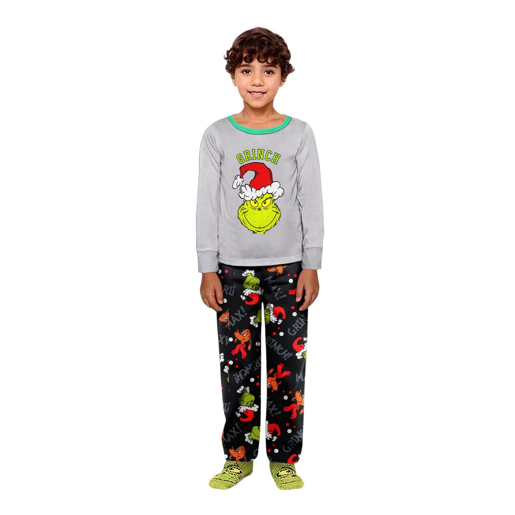 Parent-child Christmas Print Home Suit Long-sleeved Top And Pants