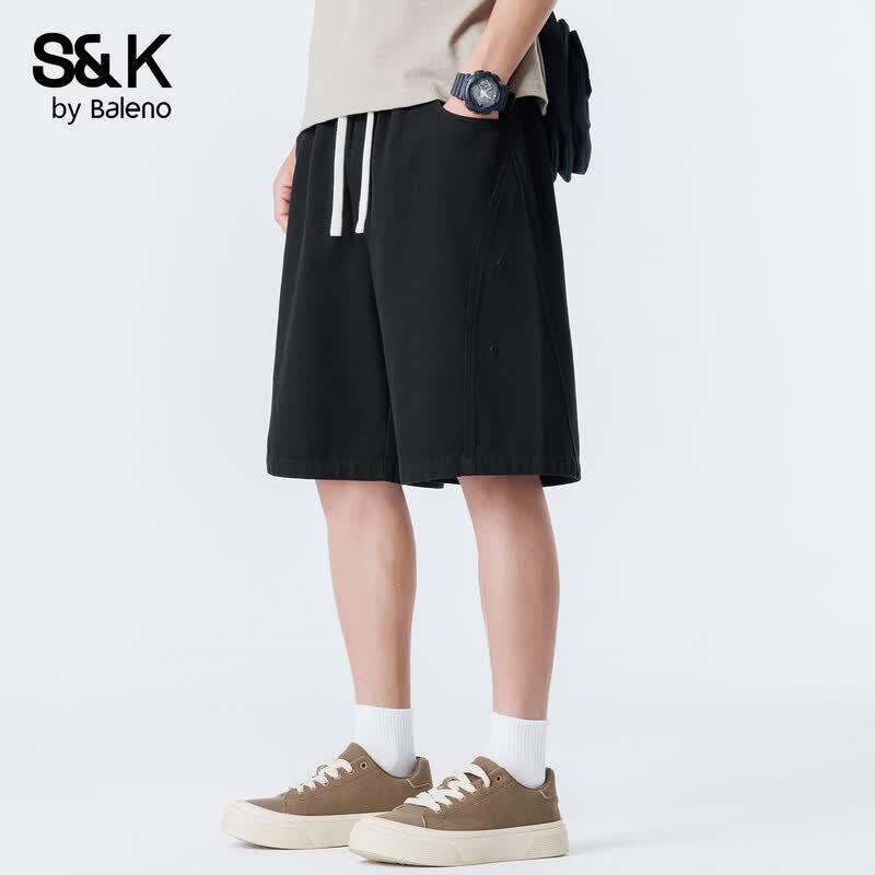 Baleno Men's S&K Series Straight-Fit Cotton Casual Shorts