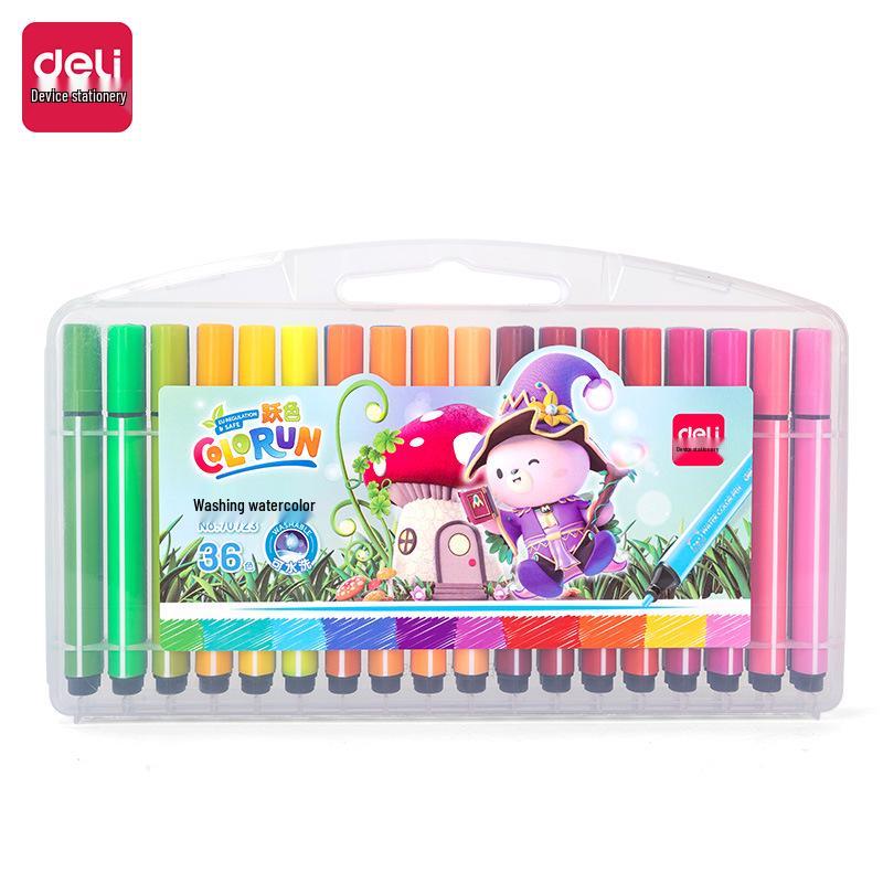 Deli Triangular Washable Watercolor Pencils & Crayons Set for Kids