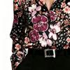 A lady's elegant floral-patterned blouse, suitable for daily wear, as well as for dates and vacations.