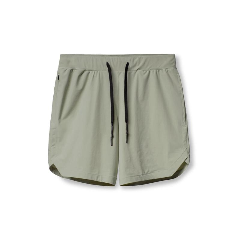Men's Quick-Dry Running Shorts - Solid Color, Casual American Fitness Five-Inch
