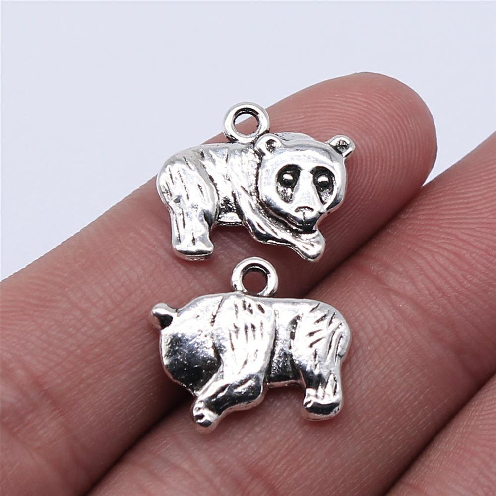 10cs Cute Animal Panda Bear Charms Pendants Antique Jewelry Making DIY Handmade Craft Pendant