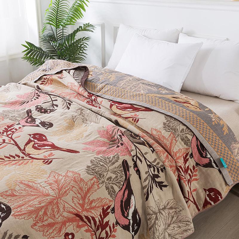 Cotton Coloured Gauze Throw Blanket Towel Quilt Household Adult Couple Nap Blanket Summer Air Conditioning Cool Quilt Sofa Towel