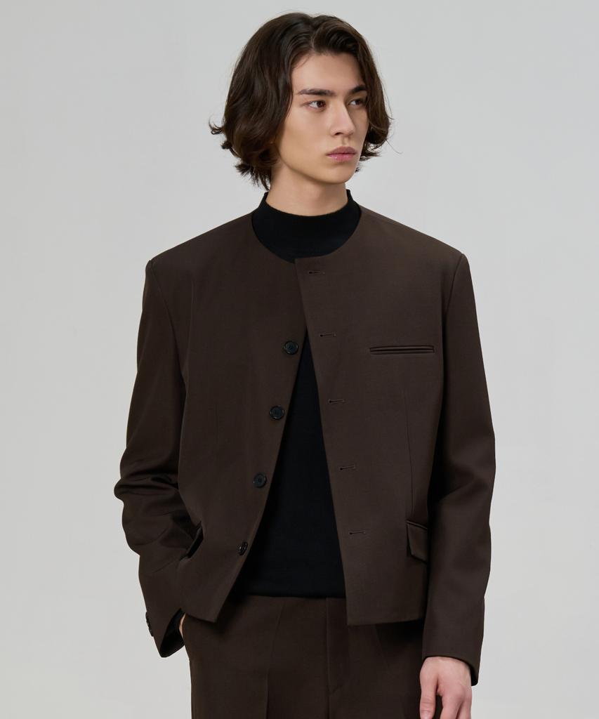 Hyoji Collarless Crop Blazer (F01-3 Colors)