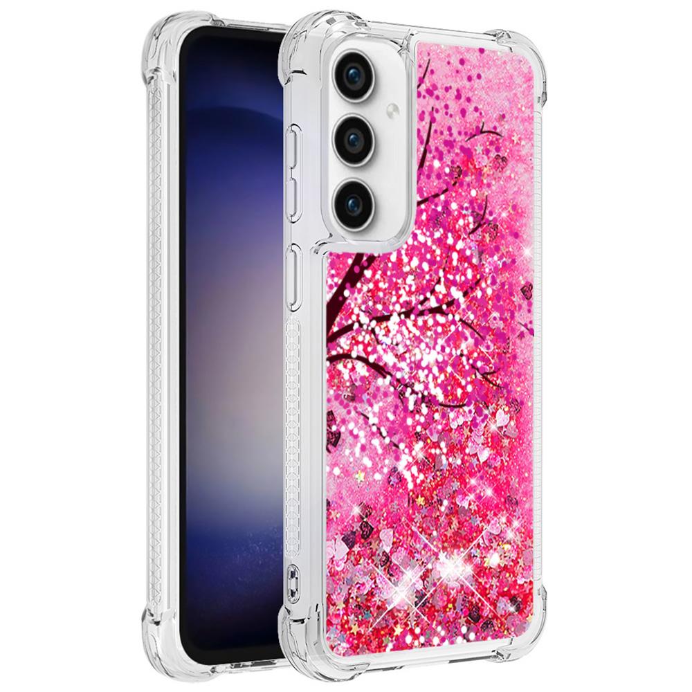 

For Samsung Galaxy S23 FE TPU Case with Quicksand and Pattern Printed Cherry Blossom