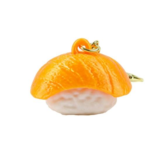 1/6Pcs 3D Printed Sushi Clicker Keychain, Stress Relief Push Button Fidget Toy, Finger Clicker Keyring Pendant Backpack Handbag Charm