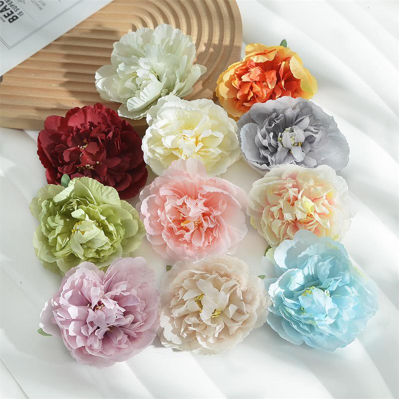 10cm Peony Silk Artificial Flower Heads for DIY Hair Accessories & Handmade Jewelry