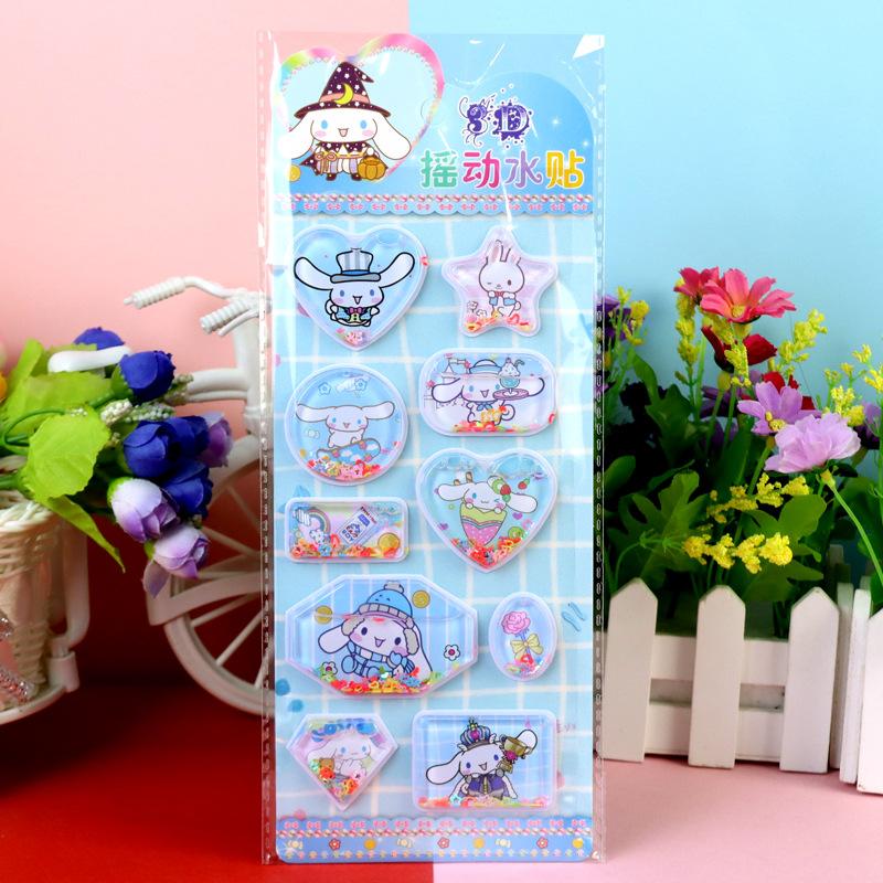 

1 Sheet Kuromis Shake Water Stickers Sanrio Melody Cinnamoroll Sticker 3D Decor Decals Cute Stationery Gift School Supplies