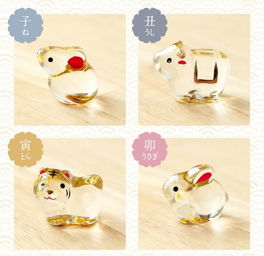 Osaka Choseido Zodiac New Perfect for Every Includes a Free Original Wooden Tag Glass Zodiac Ornament Figurine, Year's Decoration, Year, (Sent