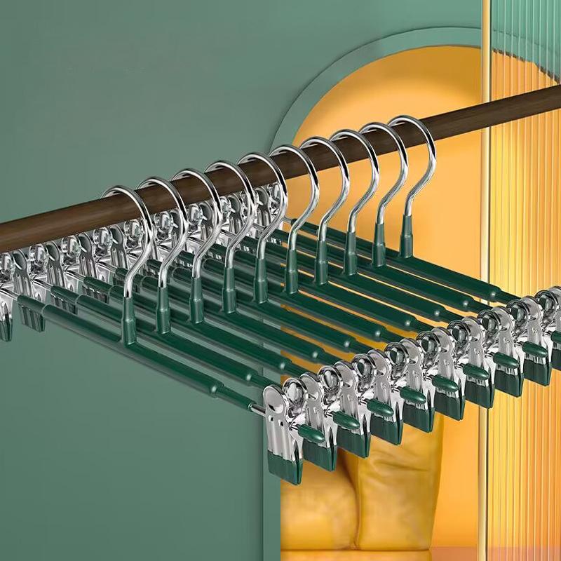 Non-Slip Pant & Skirt Clips: Strong Metal Hangers for Drying and Organizing Clothes