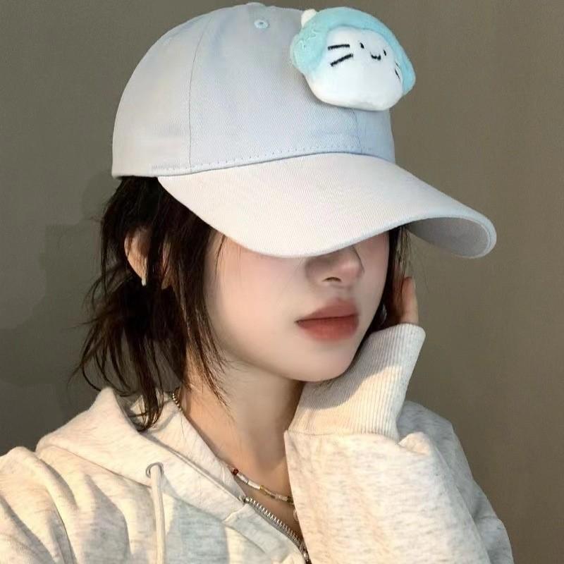 Charming Style Cartoon Cat Ear Baseball Cap Trendy Sunshade Hat For Girls In Colors Vibrant