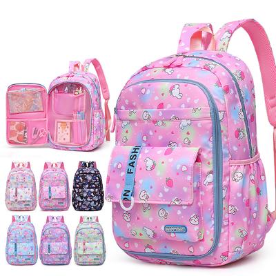 Mochila escolar para meninas com estampa de desenho animado, da quarta à sexta série, escola primária, mochila infantil de grande capacidade