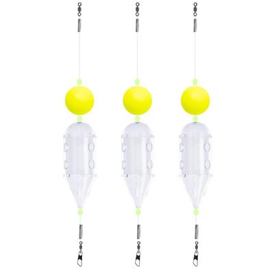 FINNECT Benutzerfreundliche Sabiki-Körbe, 25 x 65 mm, 4er-Set, Klares Sabiki-Vorfach, Raketenkorb, Sabiki-Angeln, Weitwurf, Gelb