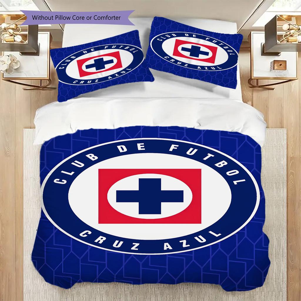 Cruz Azul Pattern Bedding Quilt Set Quilt Cover Pillowcase Home Decoration Birthday Gift (1 * duvet cover + 2 * pillowcase, without core)