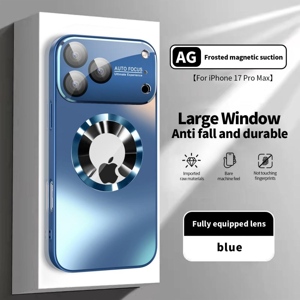 Titanium Metallic Luxury Matte Case For iPhone 17 12 13 14 15 16 Pro Max Plus For Magsafe Glass Lens Camera Protection Cover