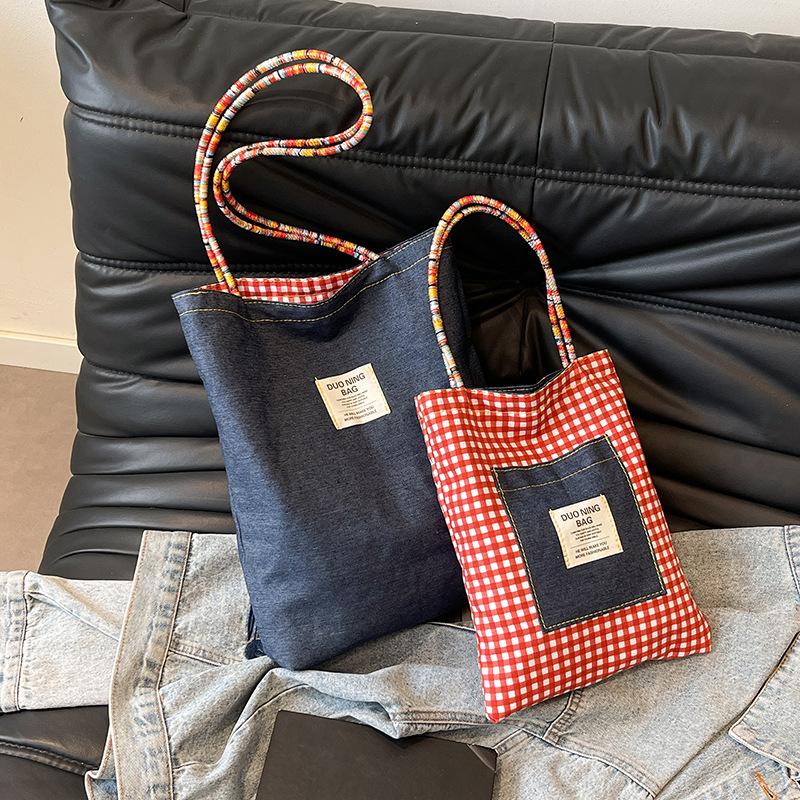 Retro double-sided dual-purpose bag, shoulder underarm bag, spring and summer new casual handheld bag for women