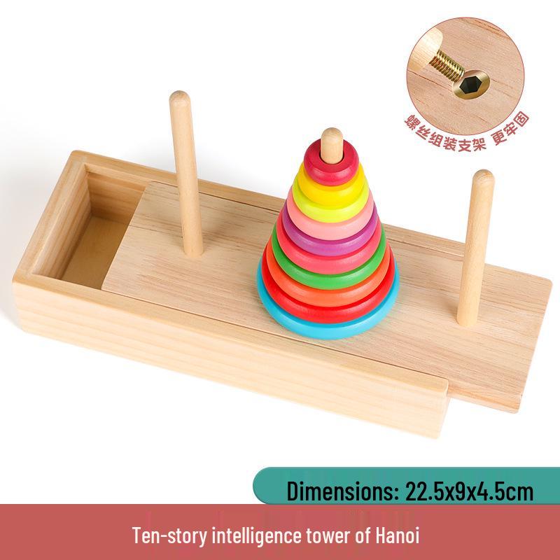 Tower of Hanoi Competition Toy for Primary Students - 10, 8, 5, 16 Layer Options