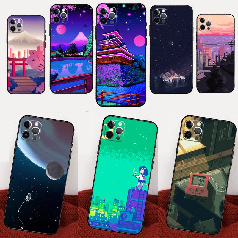 Pixel Art Aesthetic Phone Case For Samsung Galaxy S25 Ultra S20 S21 S22 S23 S24 Ultra S9 S10 Plus S25 FE Cover