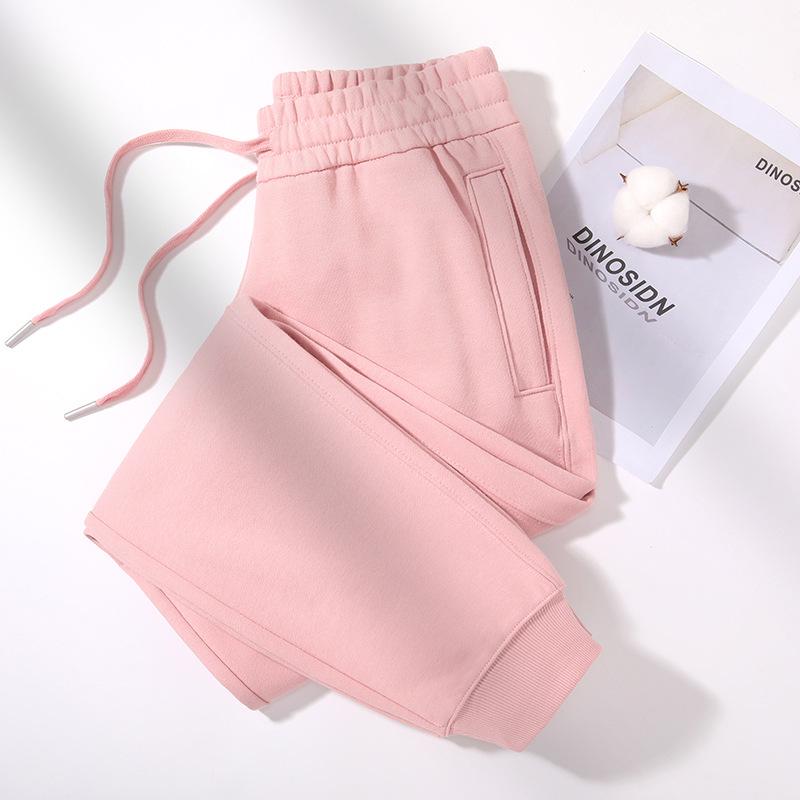 Women's Heavyweight Cotton Skinny Sweatpants - 380G, Washed, Fashion Casual, Spring/Autumn, Draping Style.