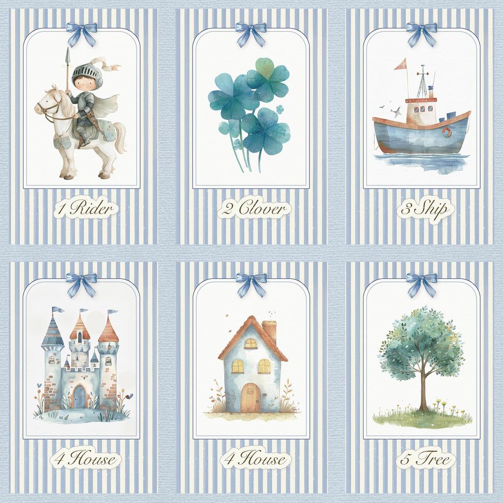 [Officially Imported, Limited Quantity] Tiny Whisper Lenormand | Lenormand Cards, 47-Piece Set [Includes Drawstring Pouch] with Japanese Keyword Cards