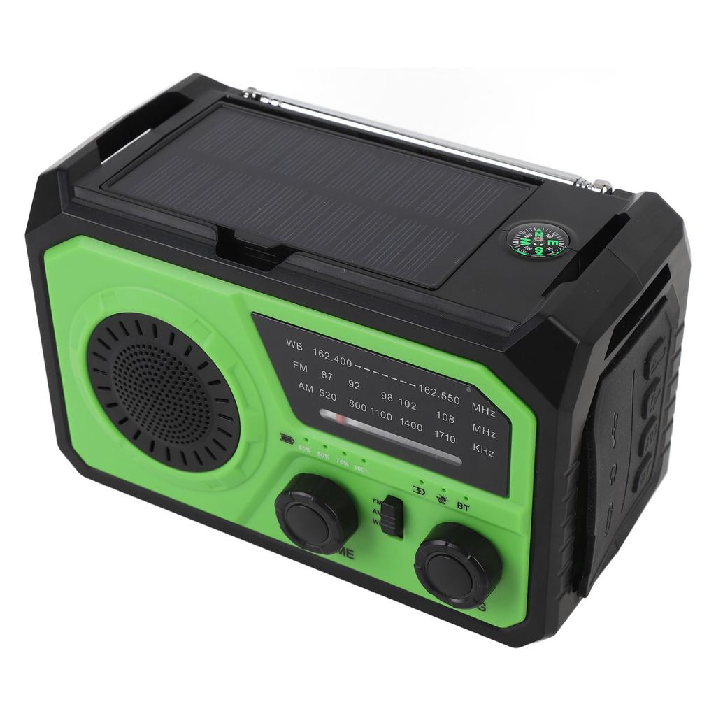 Emergency Radio 16000mAh Type C Solar Powered Hand Crank Charging Weather Radio with SOS Reminder