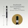 PARKER Jotter Original Gel Pen Smooth Black Gel Ink Medium 2 pieces Refill, Refill, Tip, 0.7 mm,