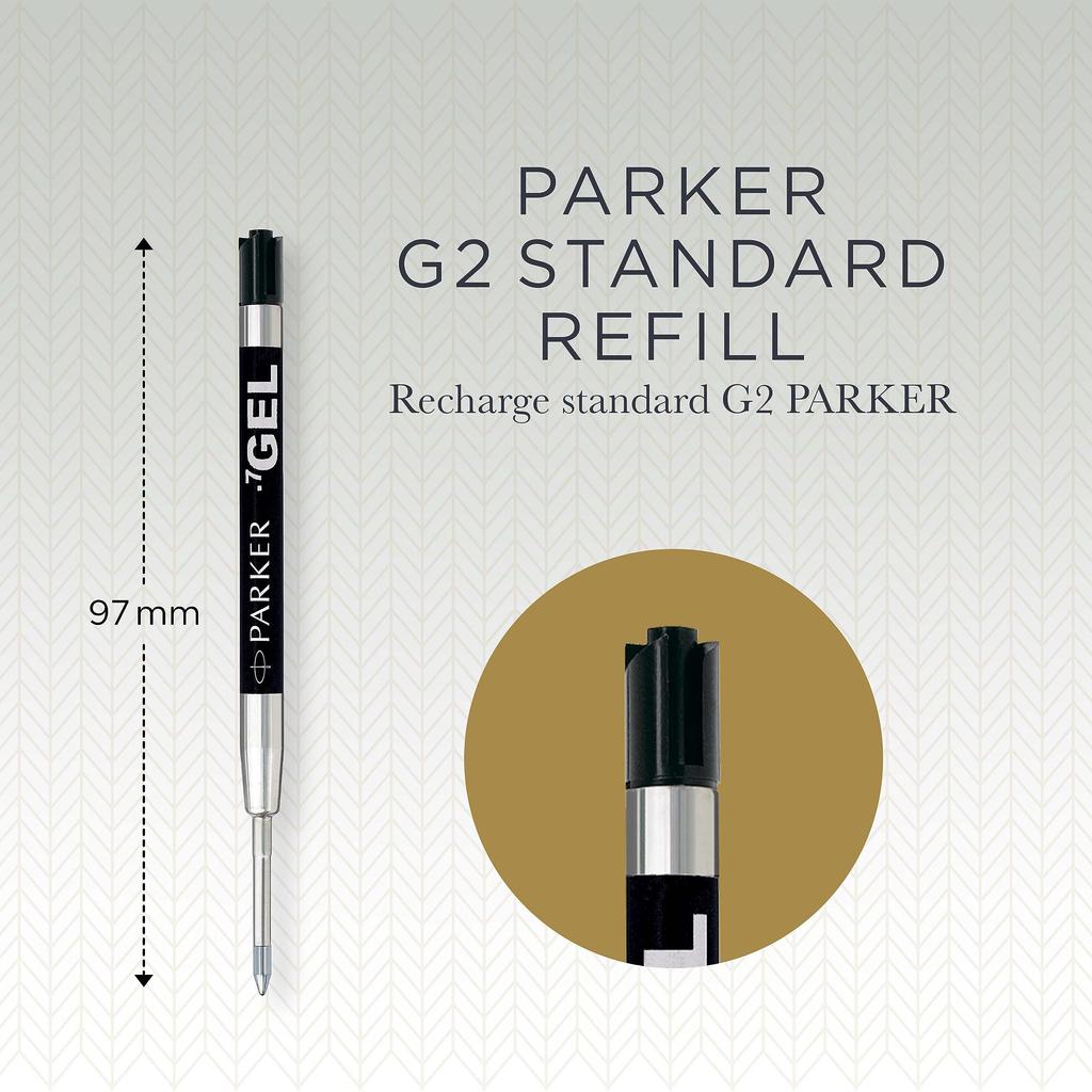 PARKER Jotter Original Gel Pen Smooth Black Gel Ink Medium 2 pieces Refill, Refill, Tip, 0.7 mm,