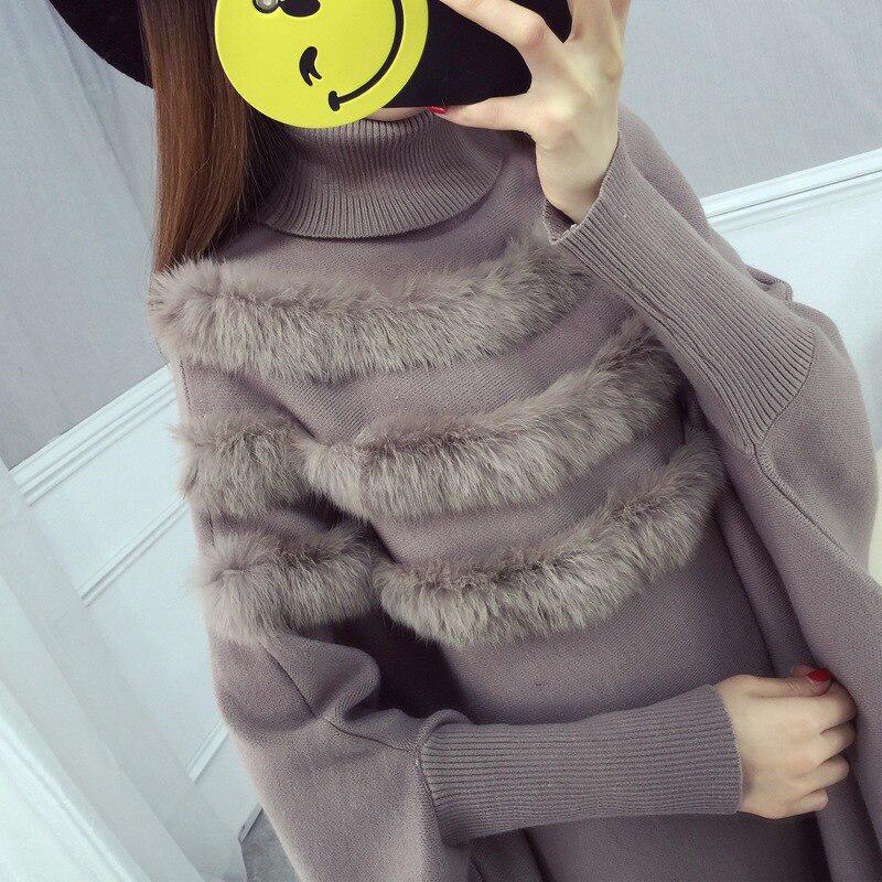 2019 Women Pullover Autumn Winter Warm Turtleneck Sweater Long Sleeve Casual Loose Knitted Tops