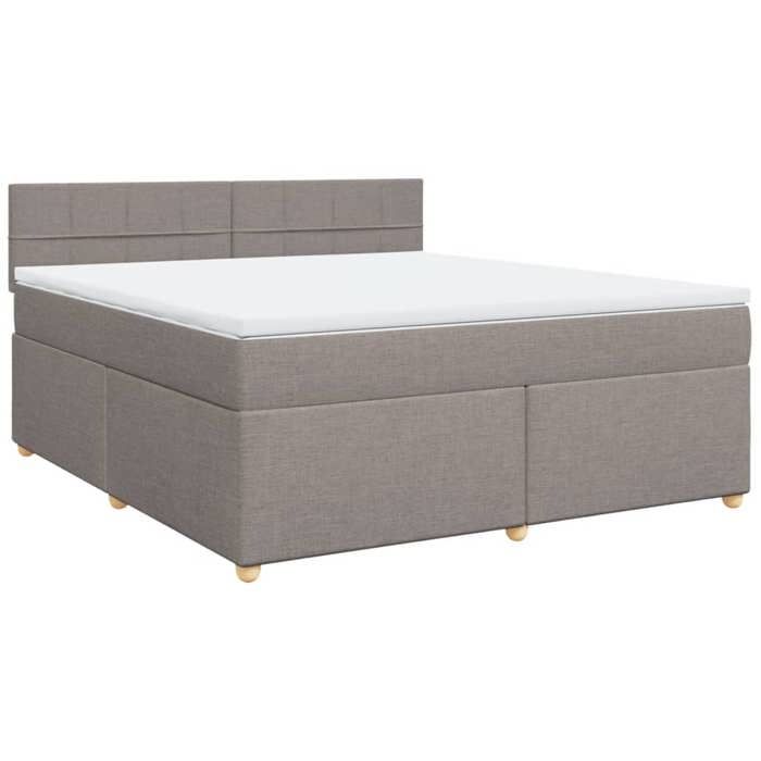 VidaXL Slat Bed Base with Mattress Taupe 180x200 Cm Fabric 3286763