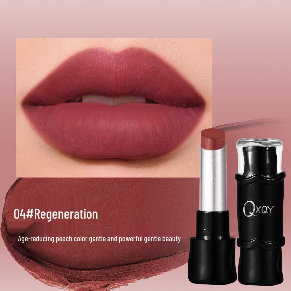 QXQY Geschmeidiger Matter Langhaftender Lippenstift: Leicht, Natürliche Aufhellung, Weichzeichner-Effekt, Nicht klebrig, Lichtecht.