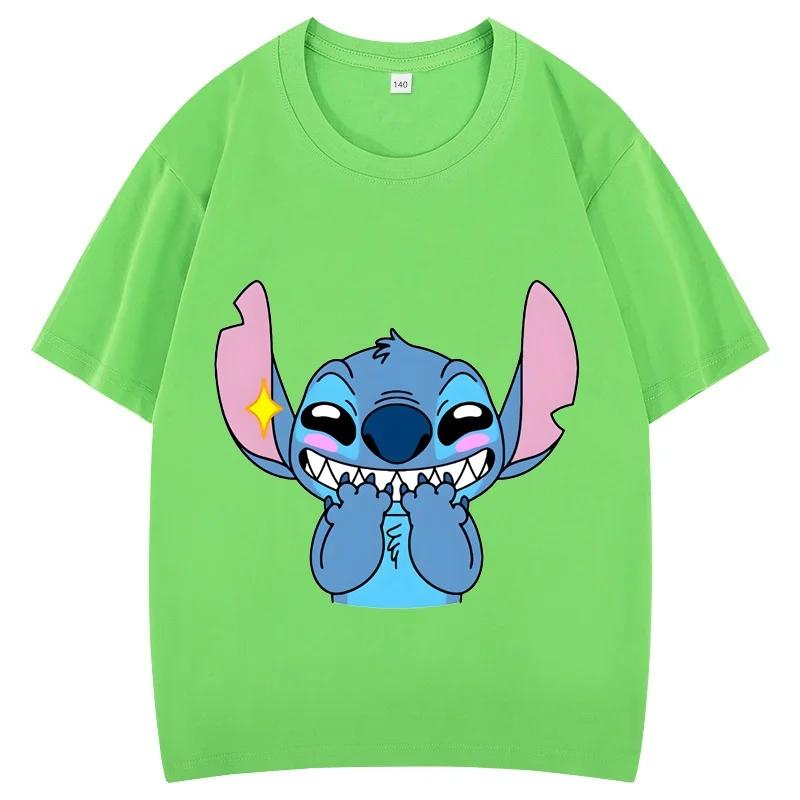 Stitch White T-shirts for Anime Fashion Short Sleeved Shirt Male Female Summer Couple Tops Adults Clothes Gifts Unisex
