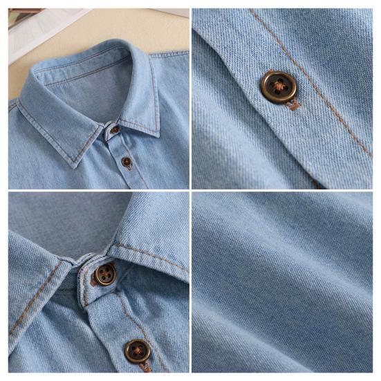 Denim Fake Collar Lapel Women Easy Button-On Shirt Collar Sweaters Dresses Jackets Layering Accessory