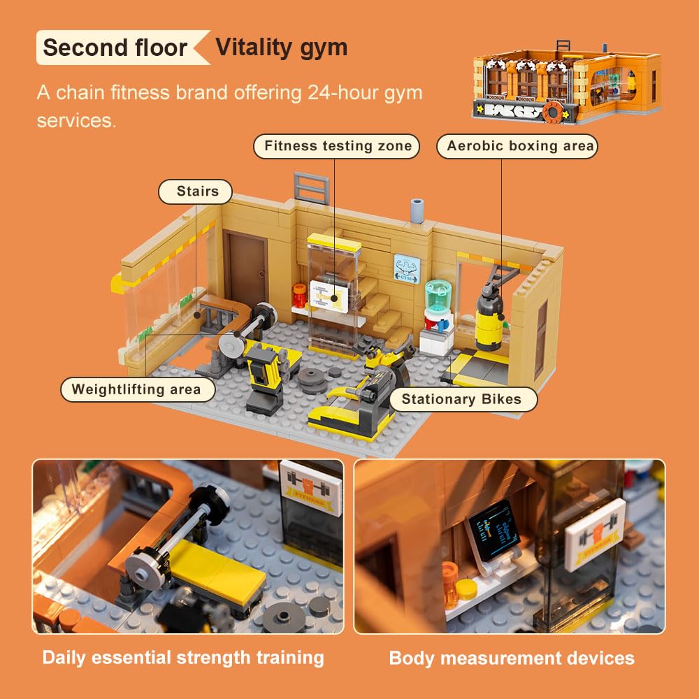 PANTASY Bakery Building Set, European-Style Bakery, Retro Street Model, DIY Building Blocks for Adults, Interior Collection