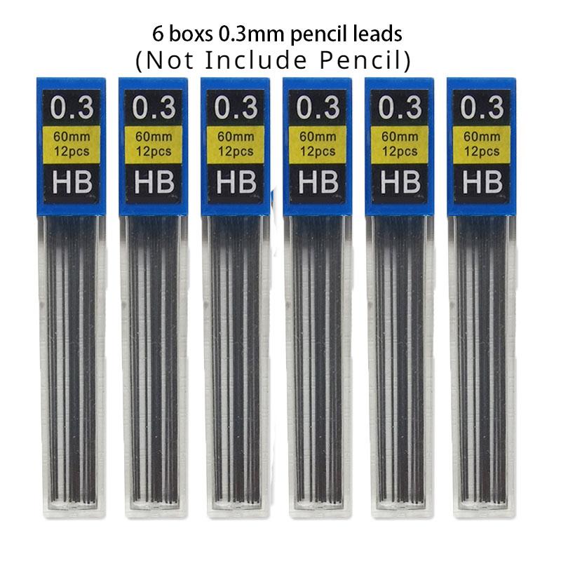 Metal Mechanical Pencil 0.3/0.5/0.7/0.9/1.3/2.0mm Drawing Automatic HB Pencil Set with Leads Office School Writing Art Supplies