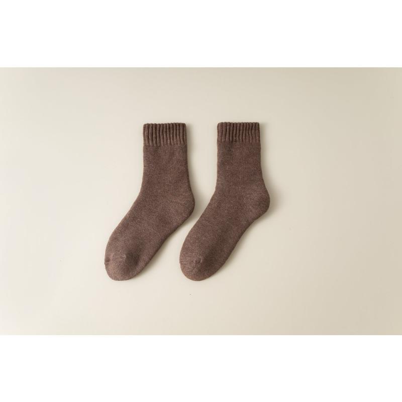 

Зимние Сверхтолстые Мужские Шерстяные Носки Утепленные и Флисовые для Тепла Однотонные Петельные Ворсованные Мужские Носки Носки для Дома 1 pair кофейный