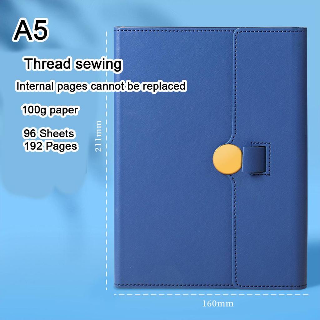 A5 Leather Loose-leaf Student Subject Notebook, Business Notepad, Diary, Work Meeting Record Book, Replaceable Inner Pages