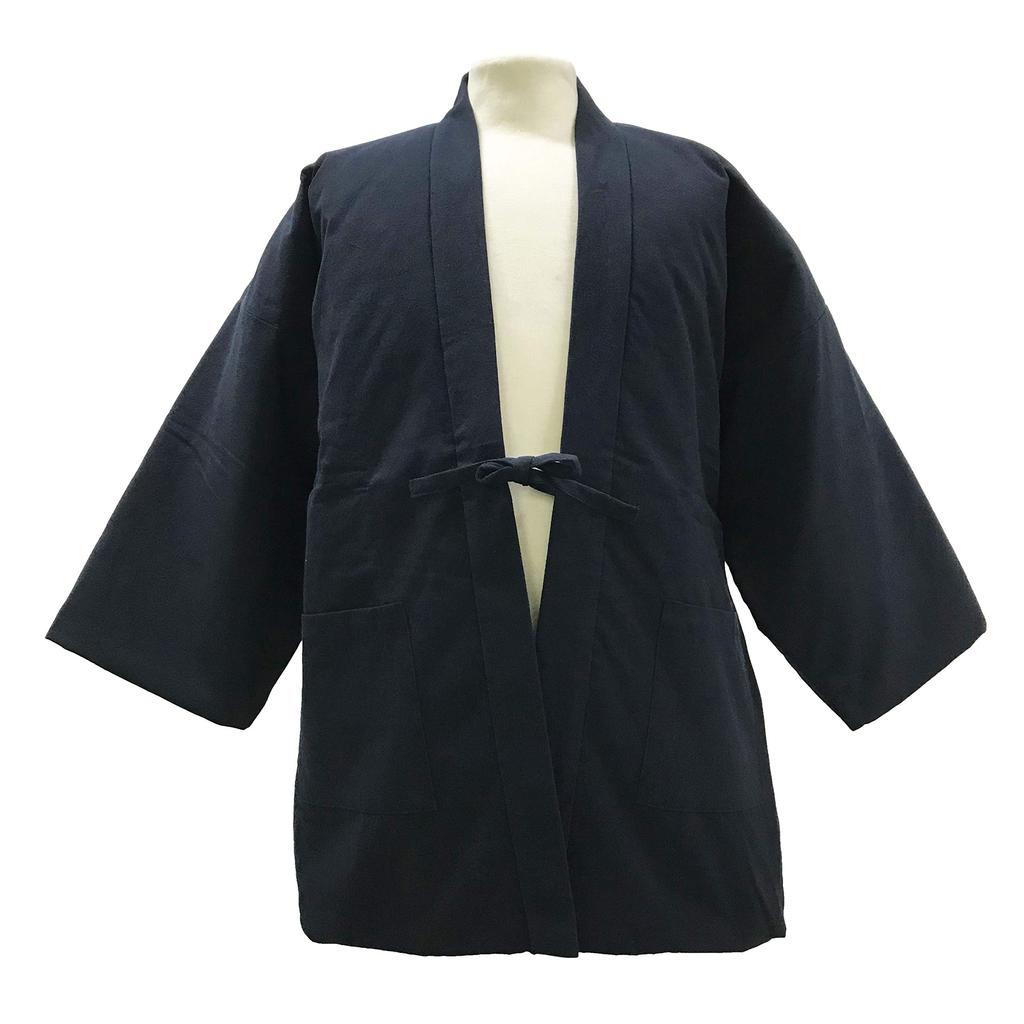 Edoten Cotton Hanten and Dungaree Made in Navy One Size Fits Most (Half-Cotton Jacket) - Far-Infrared Fiber, Heat-Storing Insulating, Fabric, Japan,