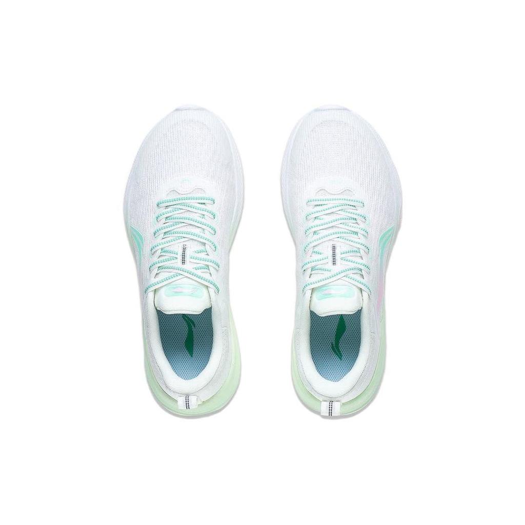 Li Ning Lanying Light Comfortable Textile, TPU Low Top Running Shoes Women's White Cyan Pink AFVT012-3