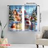 2pcs,2D Plane Printing Curtain Popular Charming Winter Wonderland Durable 100% Polyester Fabric (without Rod) Art Deco Festive