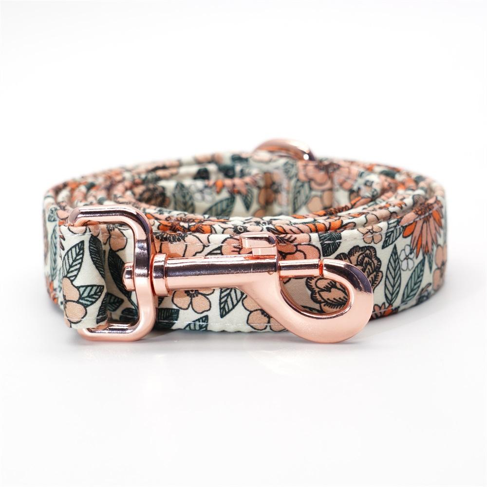 

Персонализированный Бохо Цветочный Девичий Ошейник для Собаки с Цветком, с Подходящим Поводком и Шлейкой L